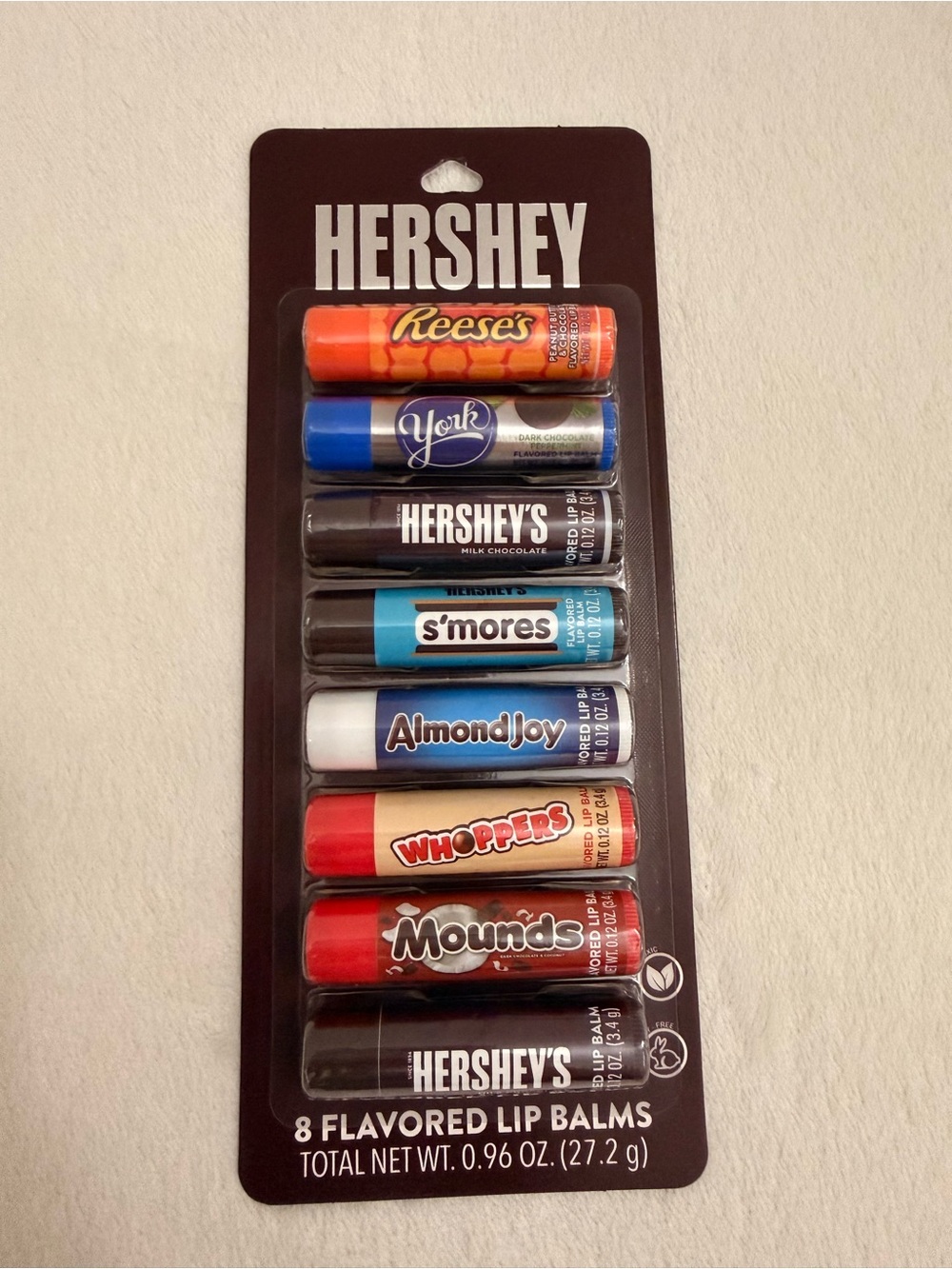 HERSHEY 8-Flavored Lip Balm Pack - Assorted Candy Colors